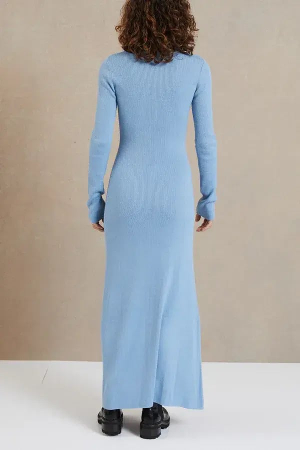 Bec & Bridge Freya Long Sleeve Knit Maxi Dress Sky Blue Size 6 photo 3