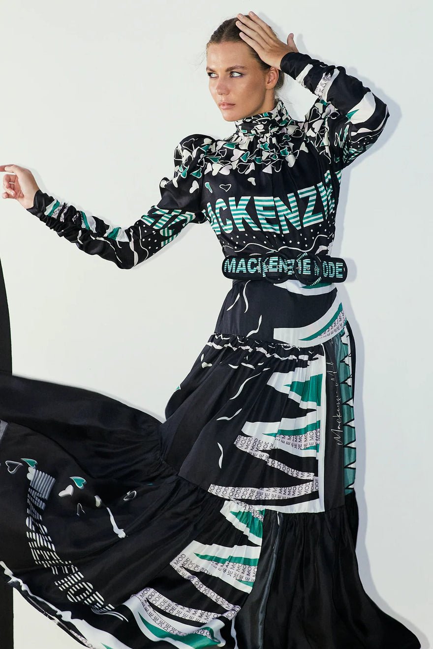 Mackenzie Mode Zig Zag Silk Maxi photo 4