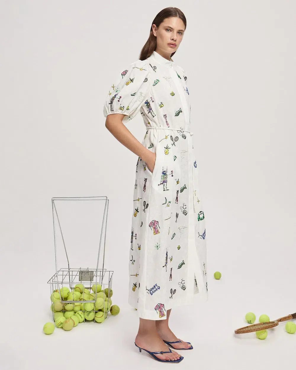 Alemais Play Embroidered Shirtdress in White Size 10 photo 6