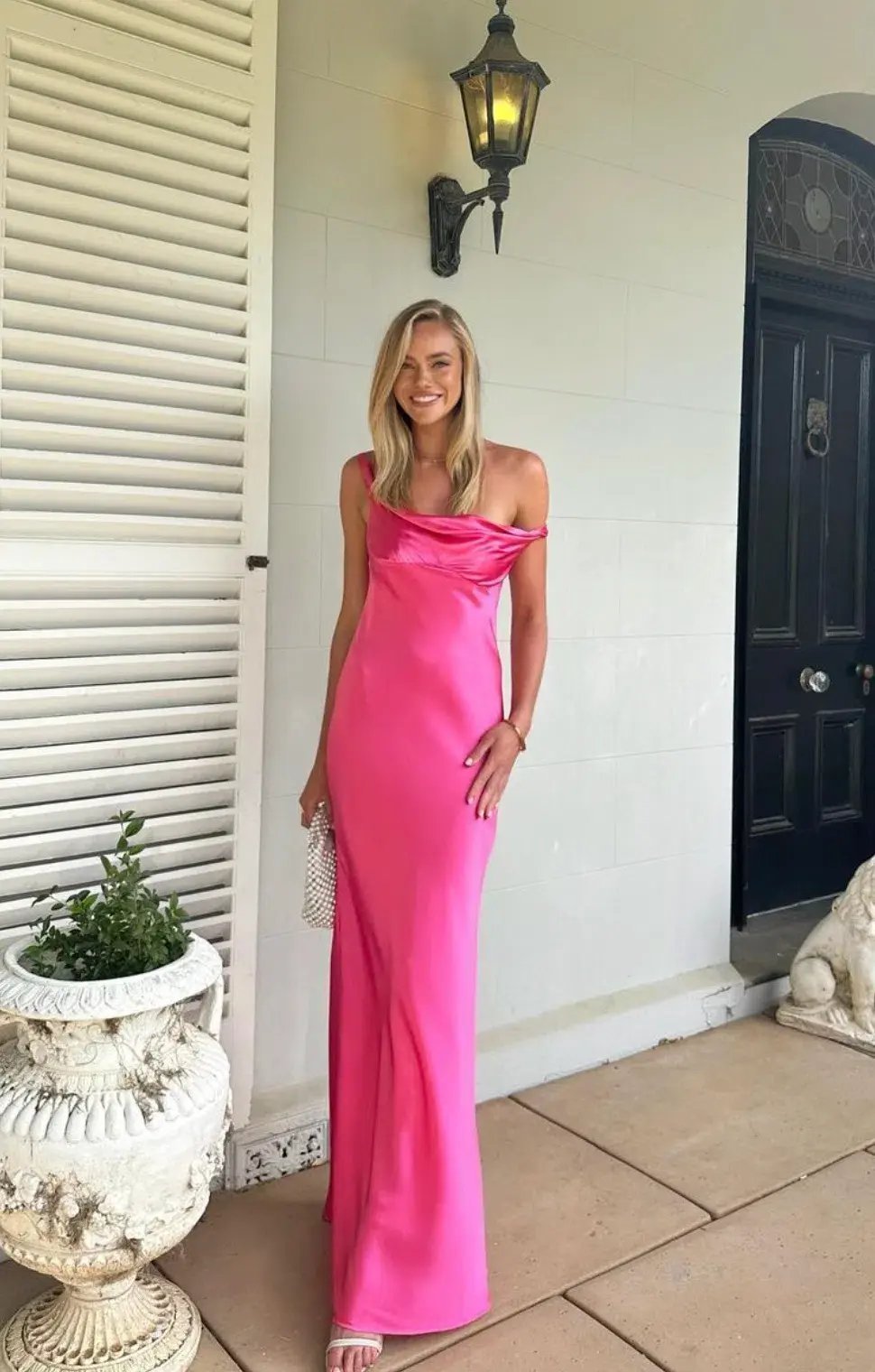 Natalie Rolt Monika Gown Neon Pink Size 8 photo 5