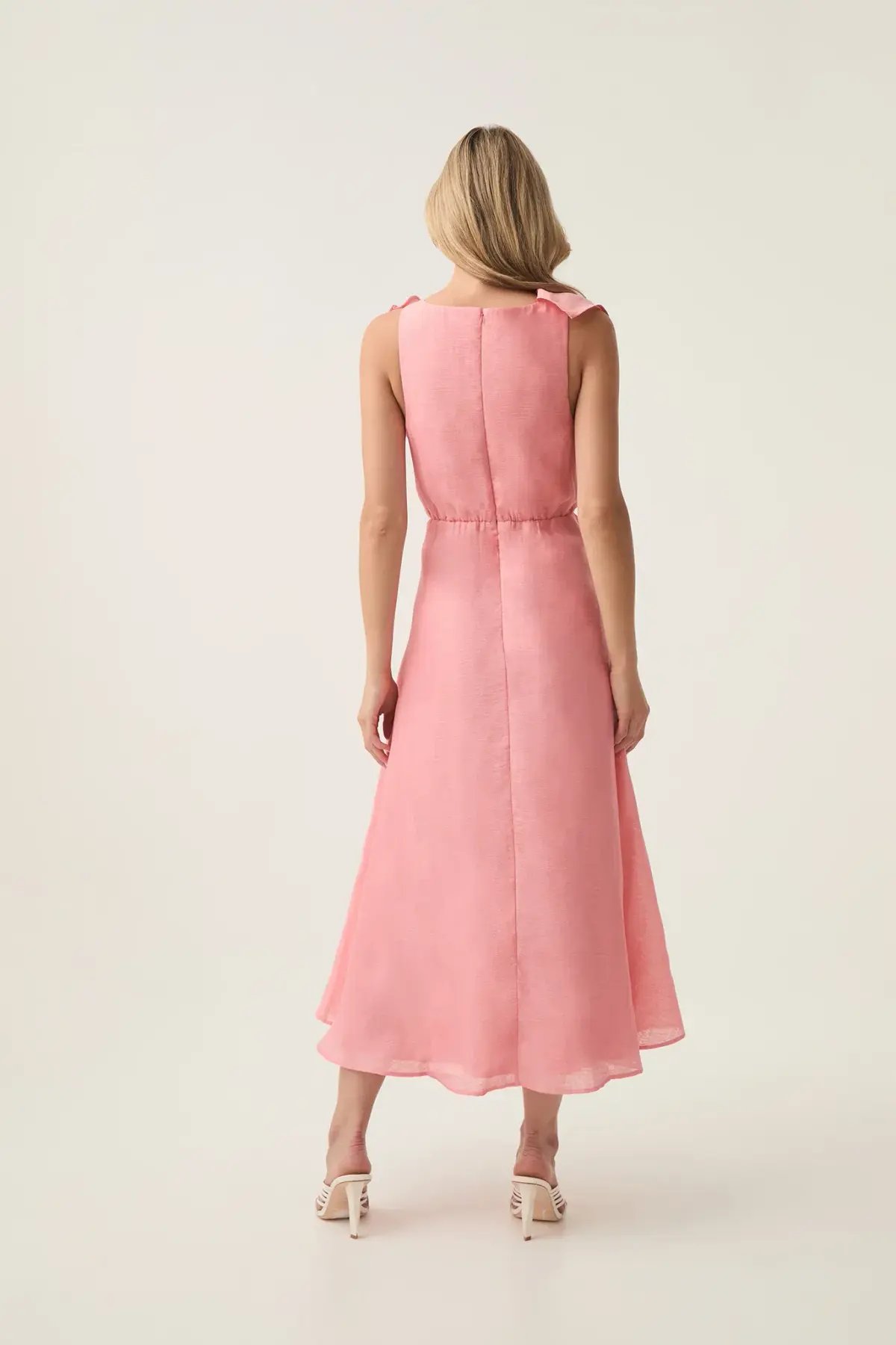 Aje Genesis Midi Dress Washed Coral Size AU 10 photo 4