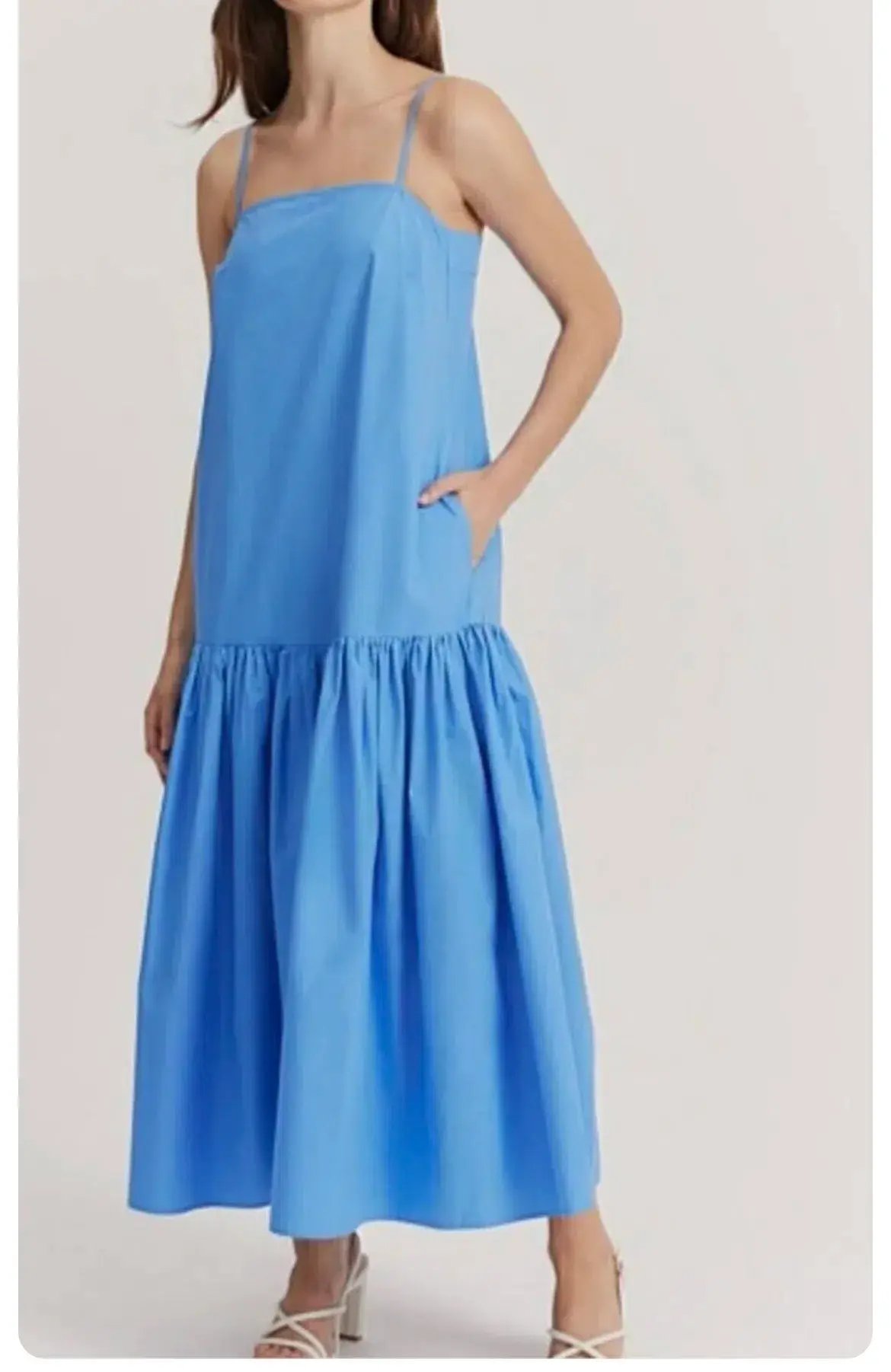 Country Road Gathered Maxi Dress Blue Size AU 8 photo 4