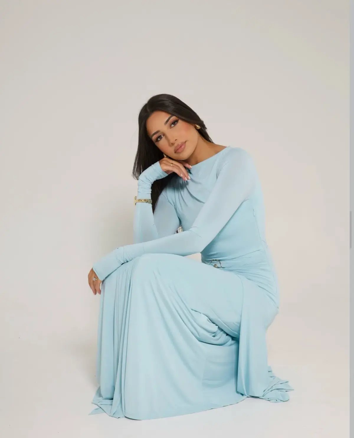 Alaia Muse Yasmin Gown Blue Size 8 photo 2