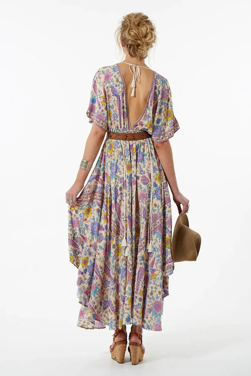 Spell and the Gypsy Lovebird Halfmoon Gown Chamomile Print Size 6 photo 2