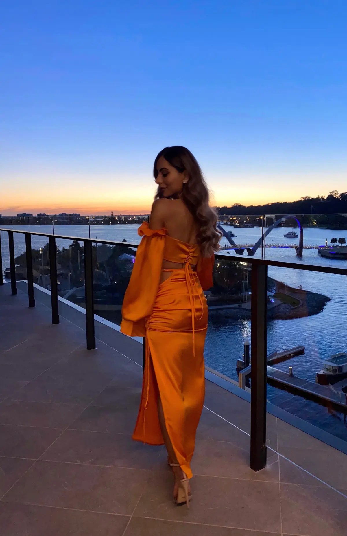 Khirzad Femme Gitamena Corset Top and Desnudo Skirt Set Orange Size XXS / Au 4 photo 2