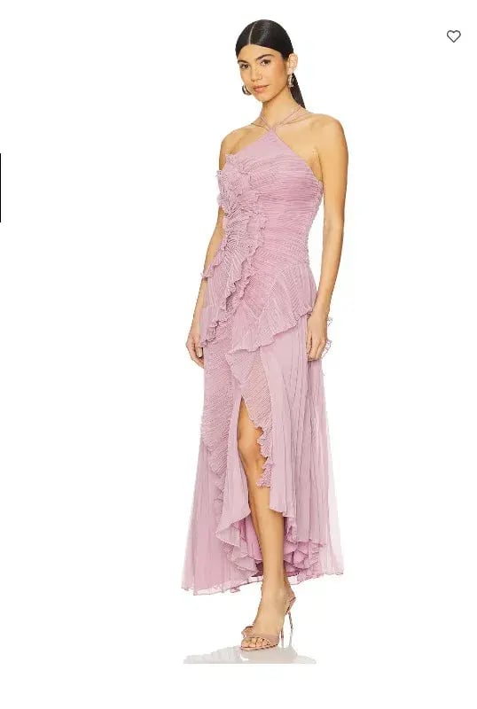 Amur Lorelie Midi Halter Gown Dress Water Hyacinth Pink Size AU 12 /US 8 photo 2
