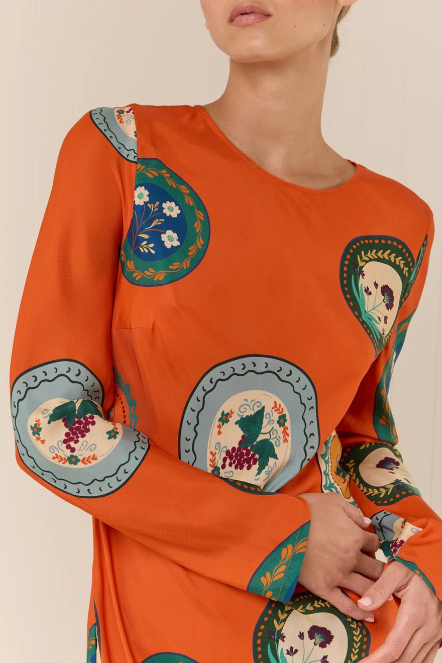 Palm Noosa Roma Dress - Orange Plates photo 2