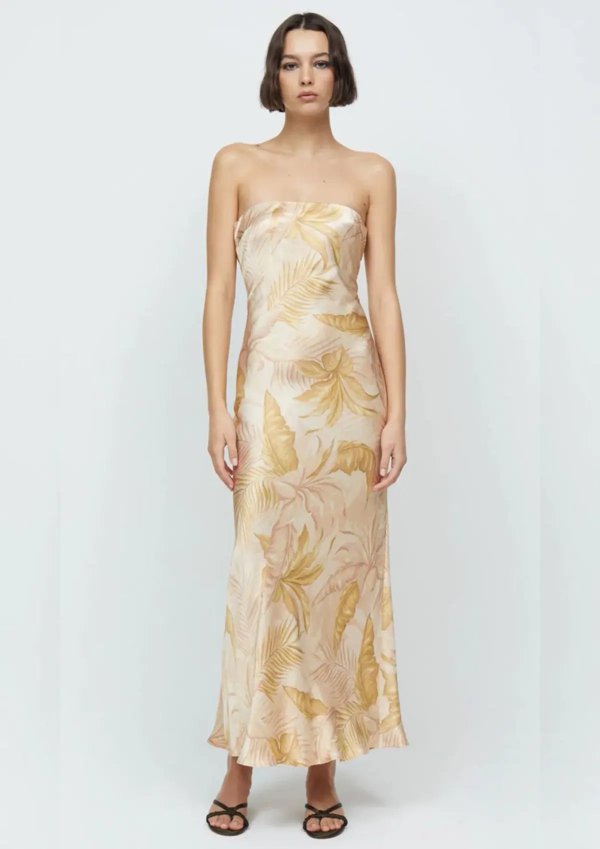 Bec & Bridge Dusty Palms Strapless Maxi Dress Print Size AU 8 photo 6