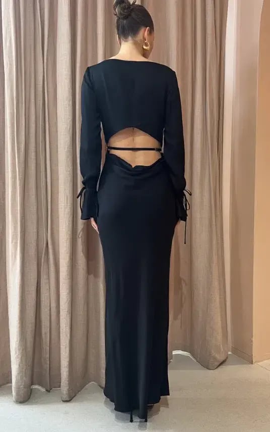 Bec & Bridge Diamond Days Long Sleeve Maxi Dress Black Size 10 / M photo 3