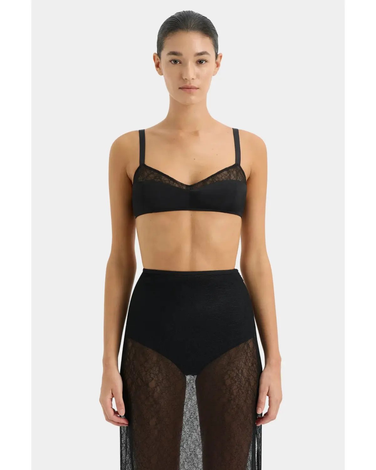 Sir The Label Dunya Skirt, Crop and Drape Cowl Top Set Black Size 0 / AU 6 photo 7