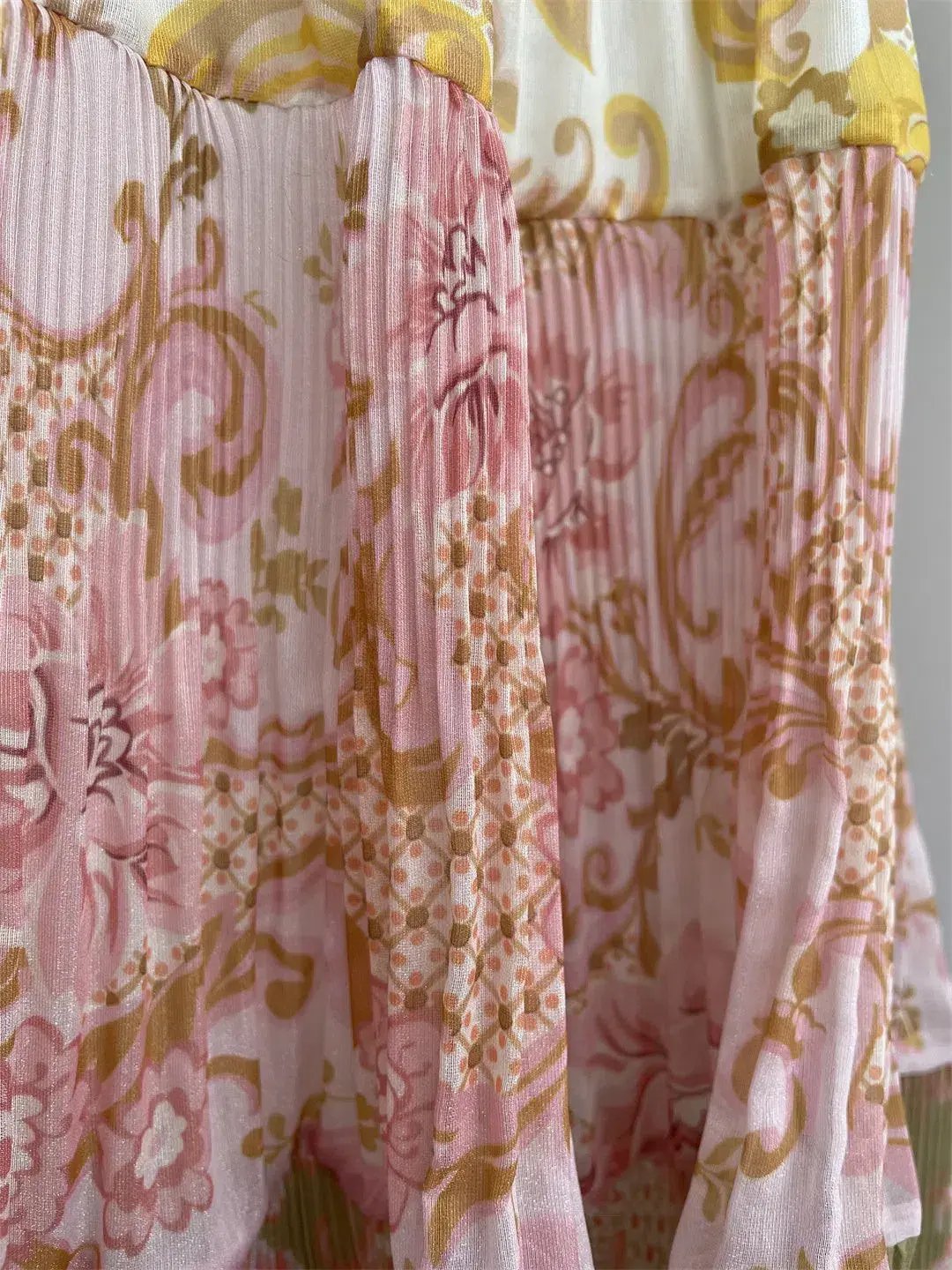 Zimmermann Postcard Pleated Midi Dress Spliced Size 2 / AU 12 photo 4