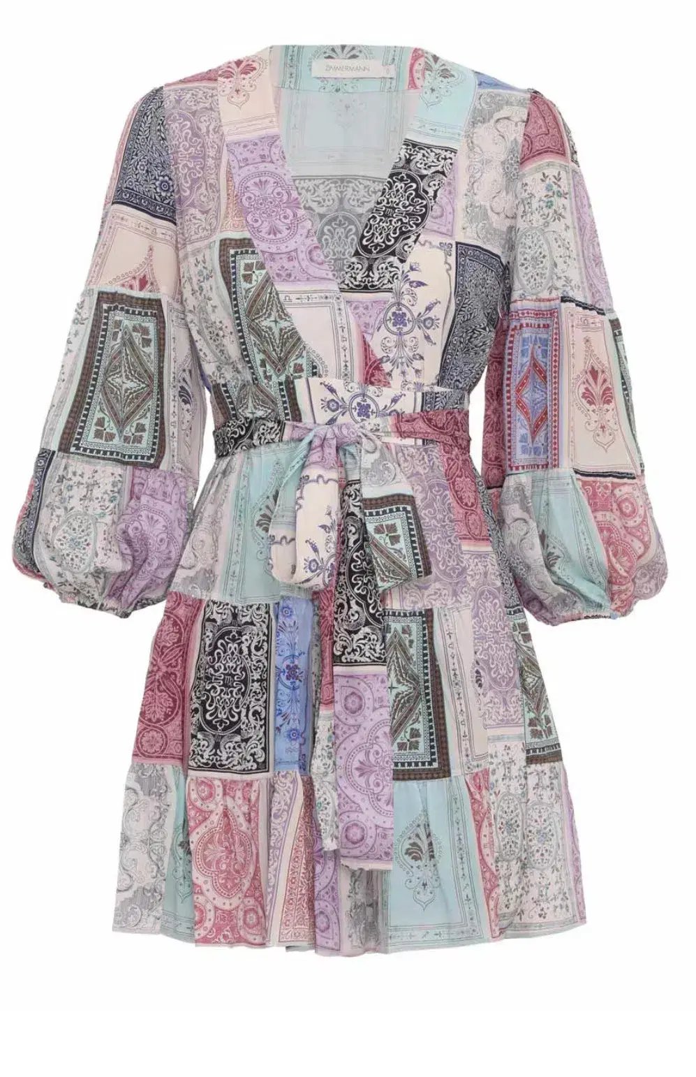 Zimmermann Wrap Mini Dress Multi Zodiac Cards Size 2 / Au 12 photo 2
