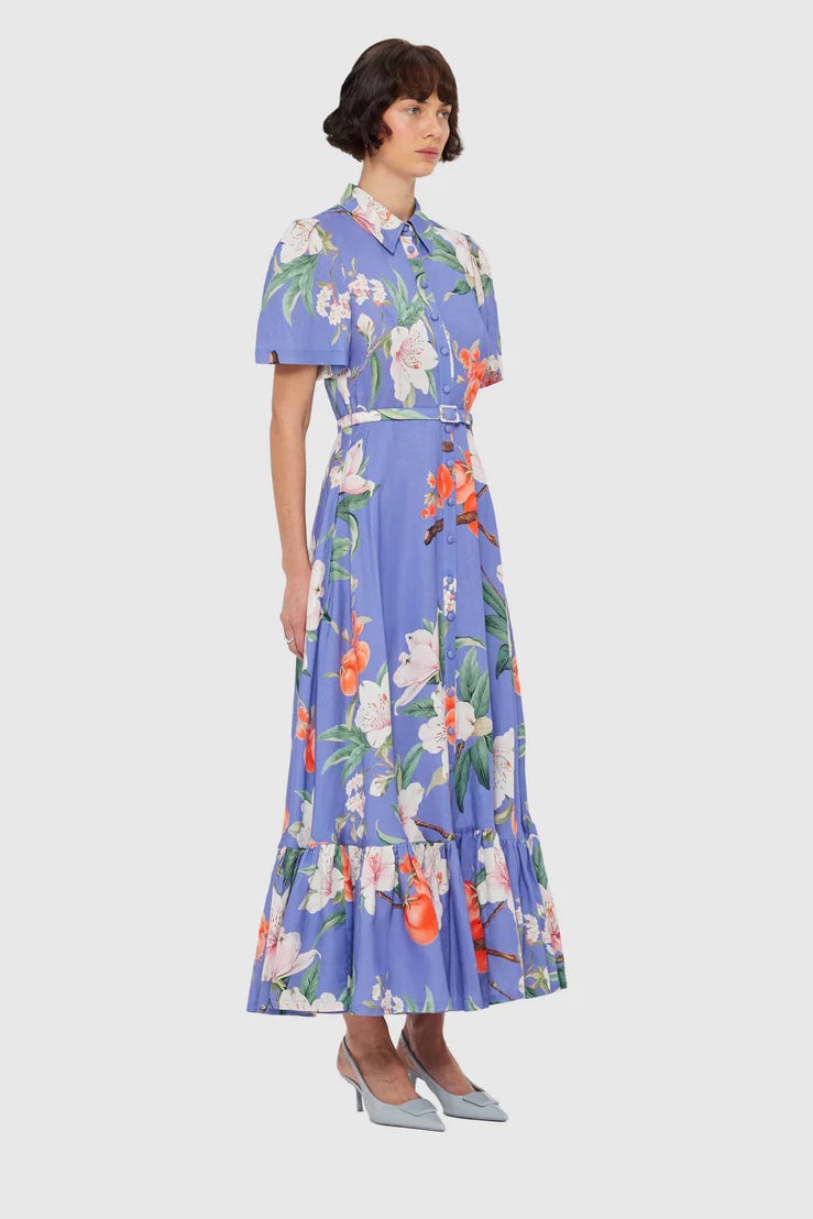 Leo Lin Becca Short Sleeve Midi Dress - Lavish Print in Moonlight photo 3