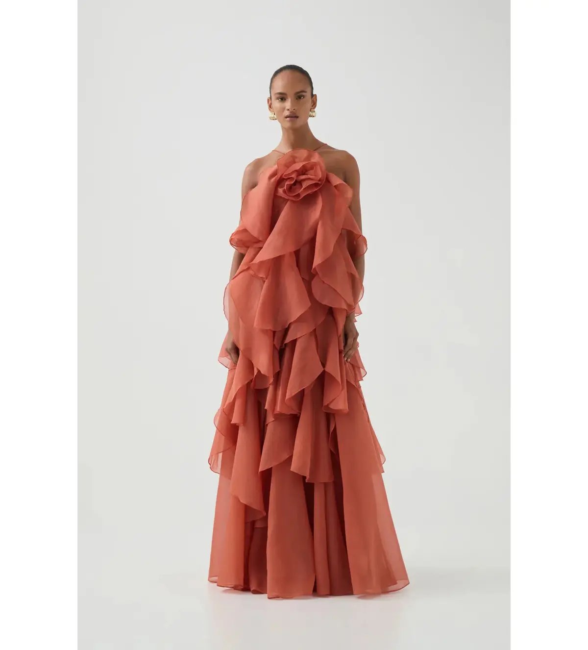 Aje Pandorea Layered Maxi Dress in Coral Clay Size XXS/AU4 photo 2