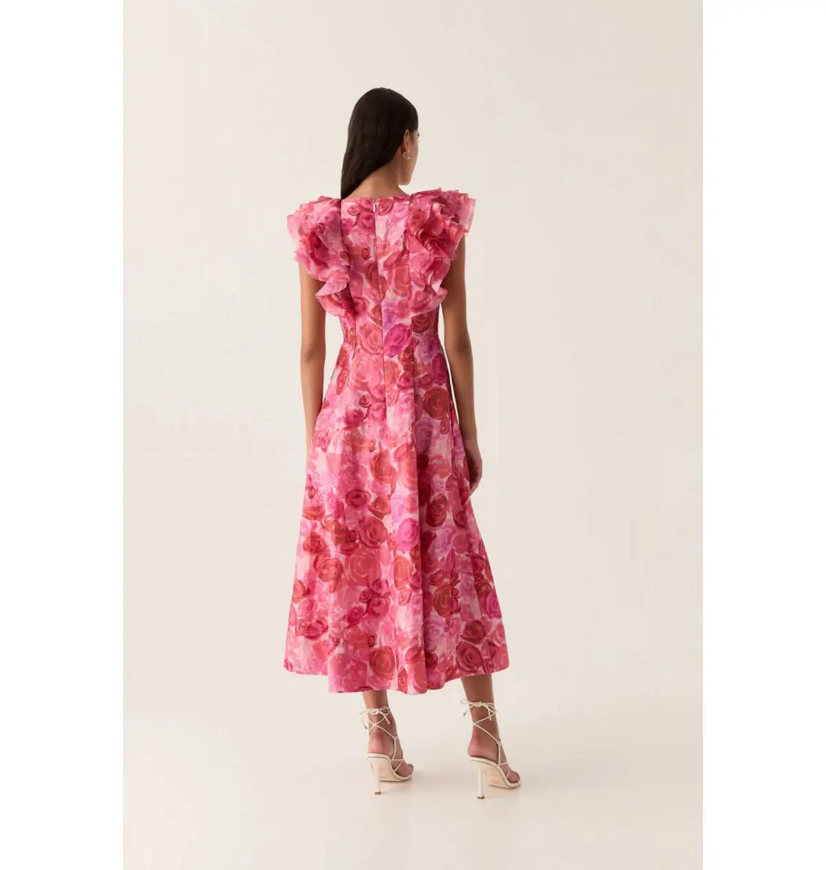Aje Enchanted Plunge Midi Dress Misty rose Size AU 8 photo 3