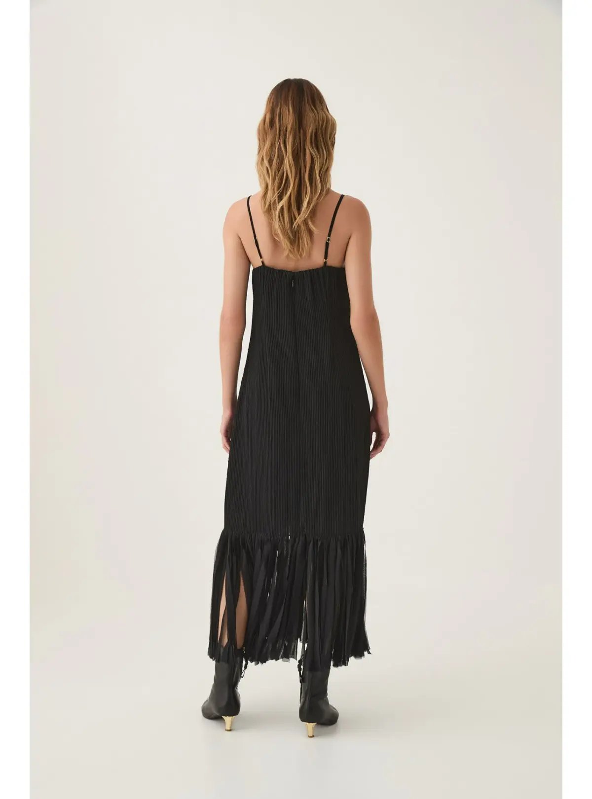 Aje Arris Fringed Maxi Dress in Black Size AU 14 photo 4