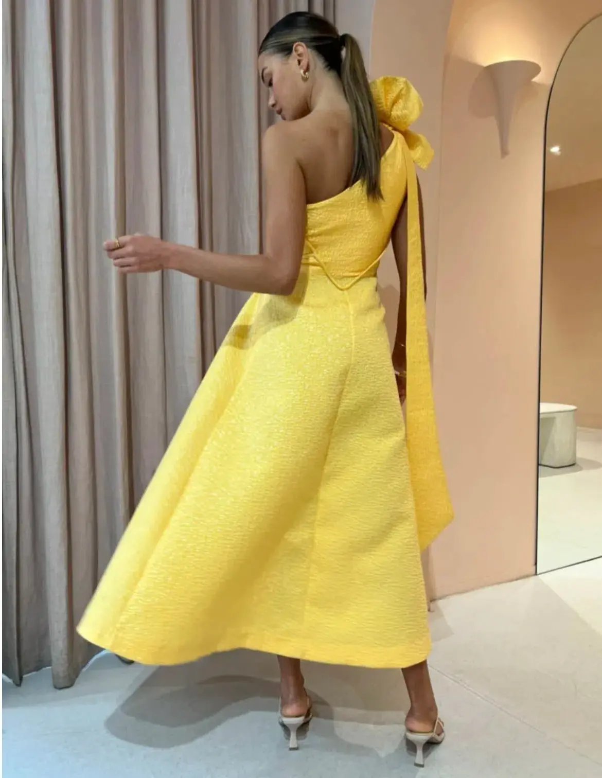 Rachel Gilbert Emiliano Midi Dress Lemondrop Size 4 / AU 14 photo 3