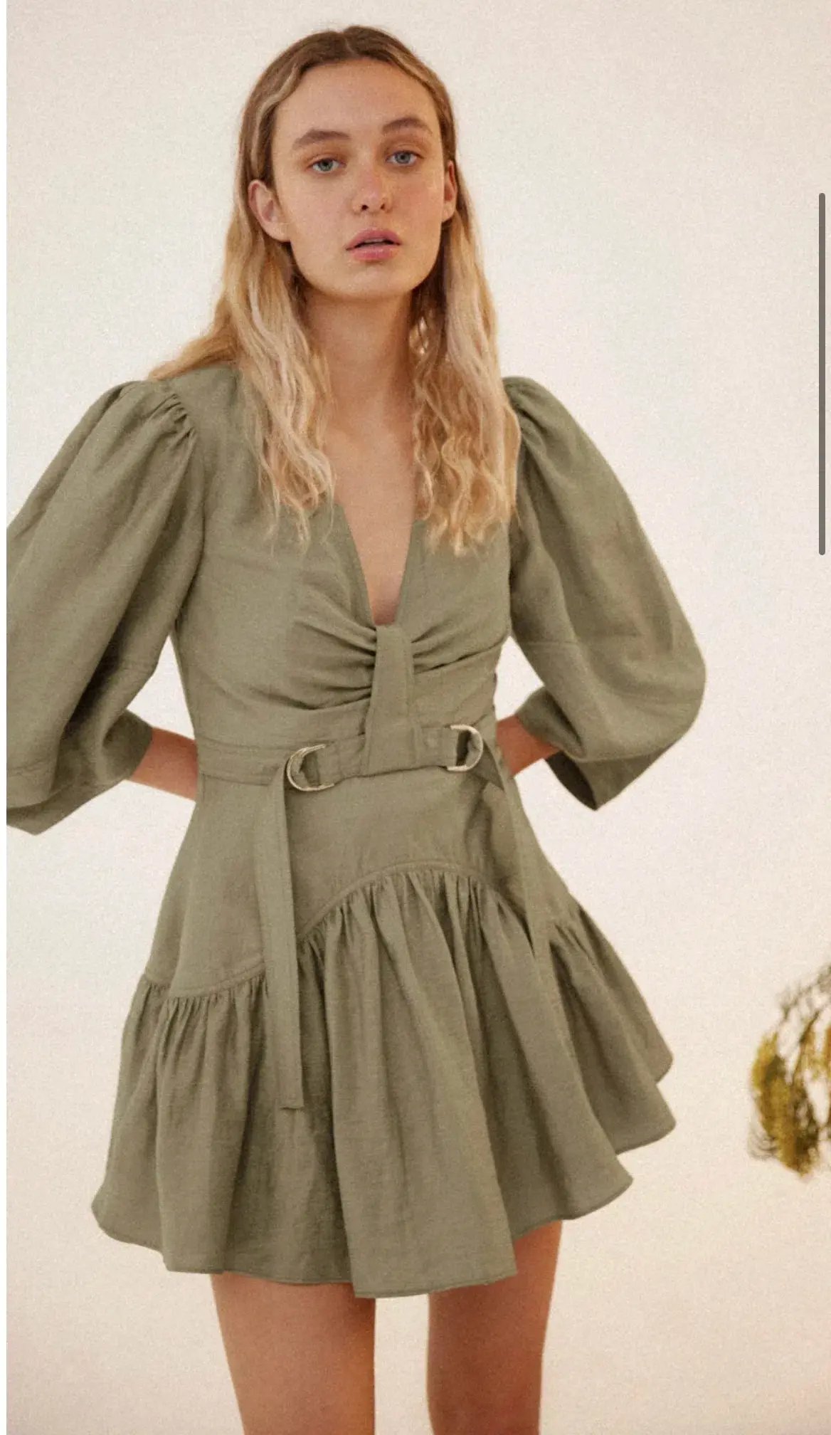 Acler Manor Dress Moss Green Size 10 photo 3