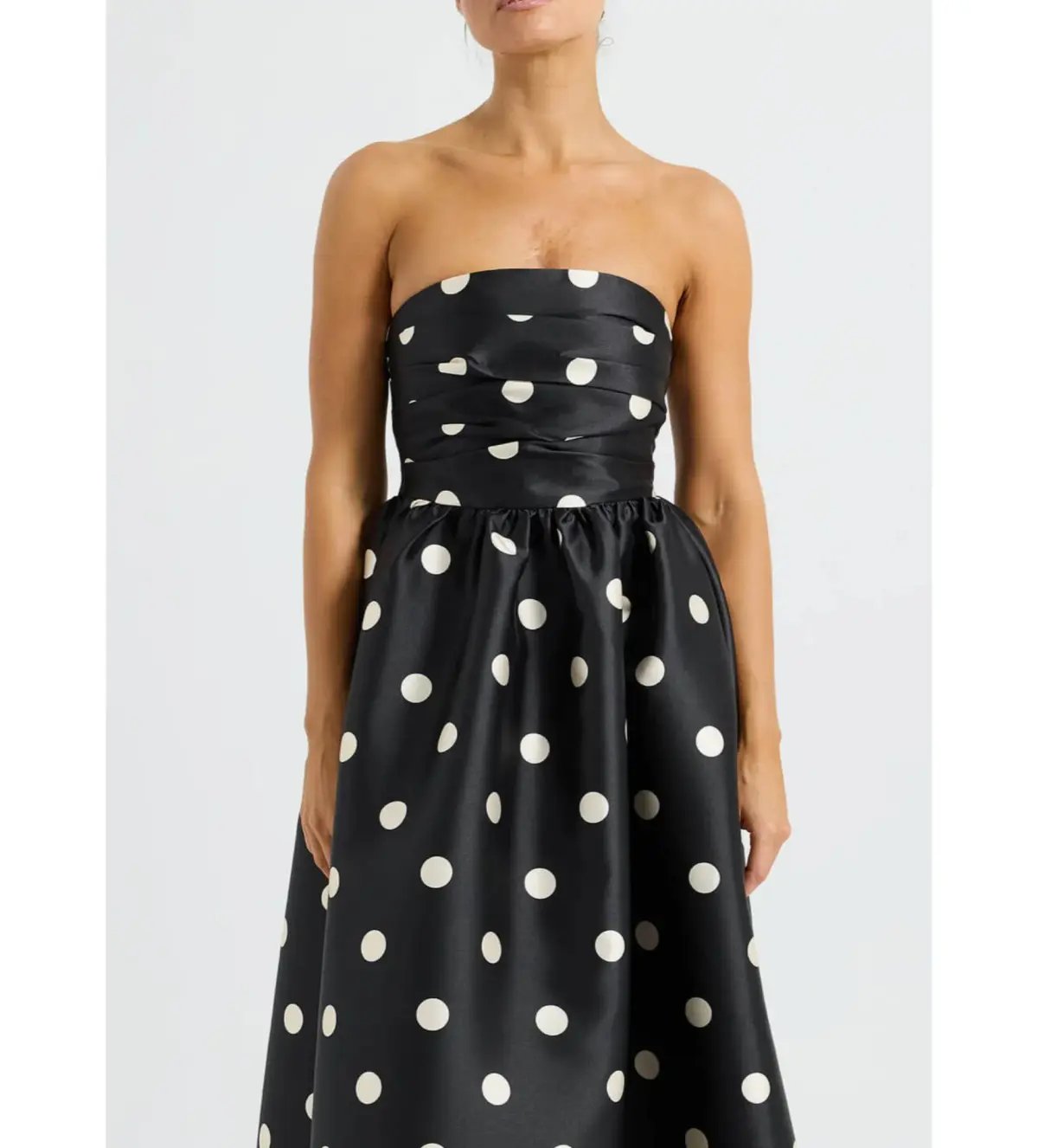 Pasduchas Dottie Strapless Midi Dress Black/Cream Size AU 10 photo 4