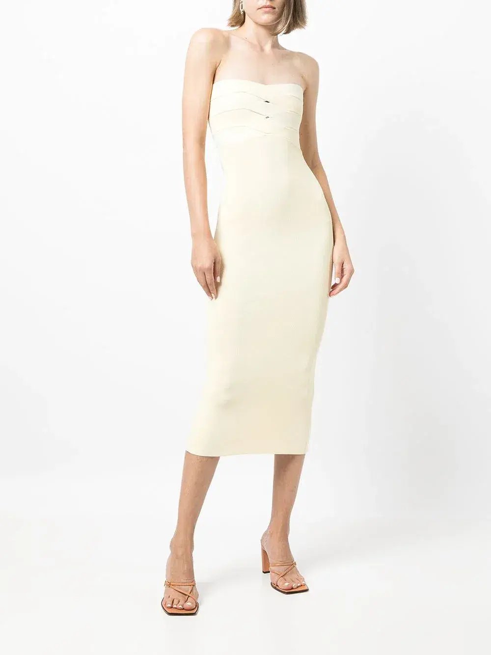 Dion Lee Interlock Bustier Dress Yellow/Cream Size S/ AU 8 photo 2