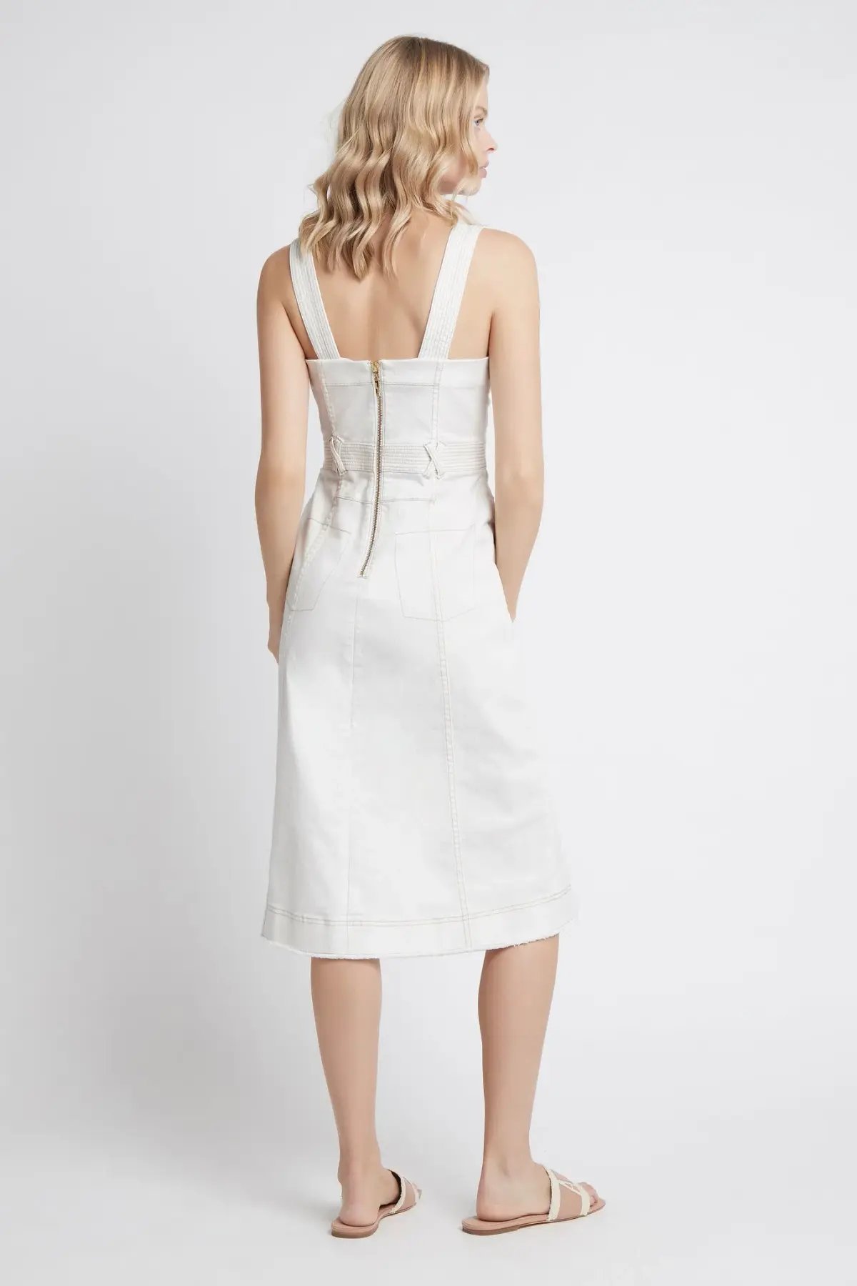 Aje Reclaim Midi Dress White Size 10 photo 3