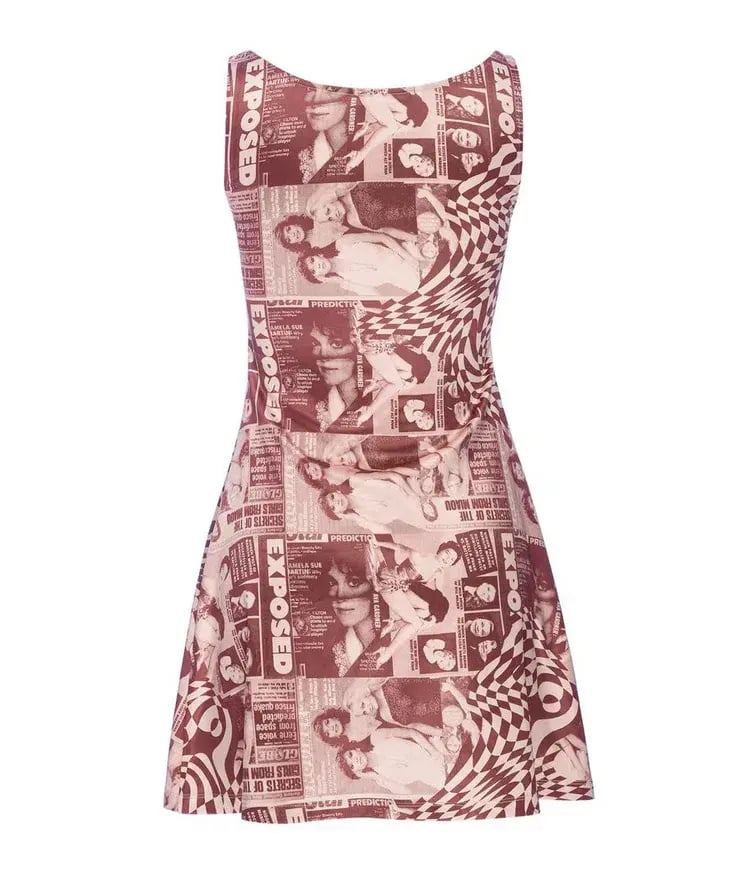 Miaou Ginger Dress Wanted Red Print Size 6 photo 5