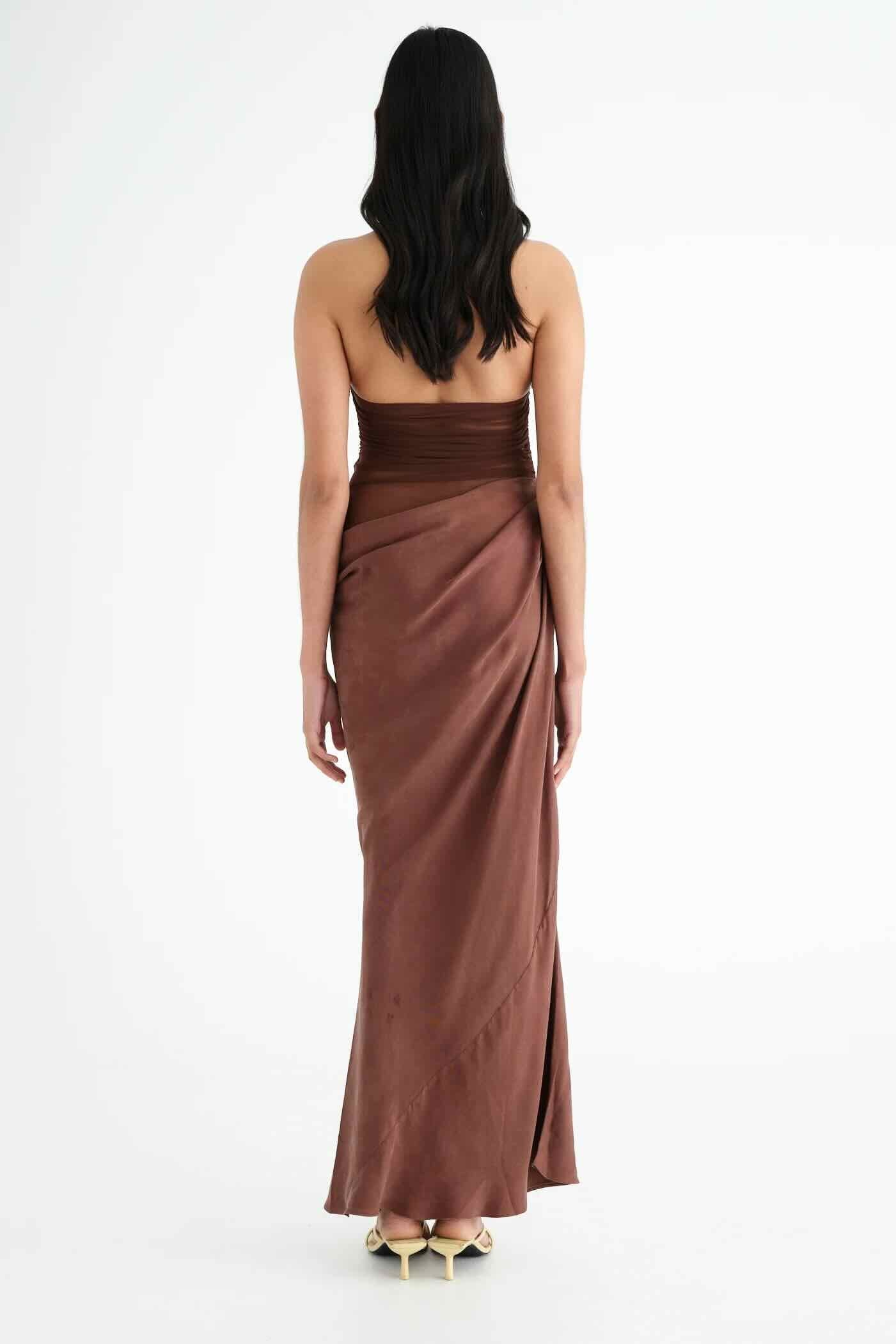 BENNI GINA MAXI DRESS - CHOCOLATE photo 4