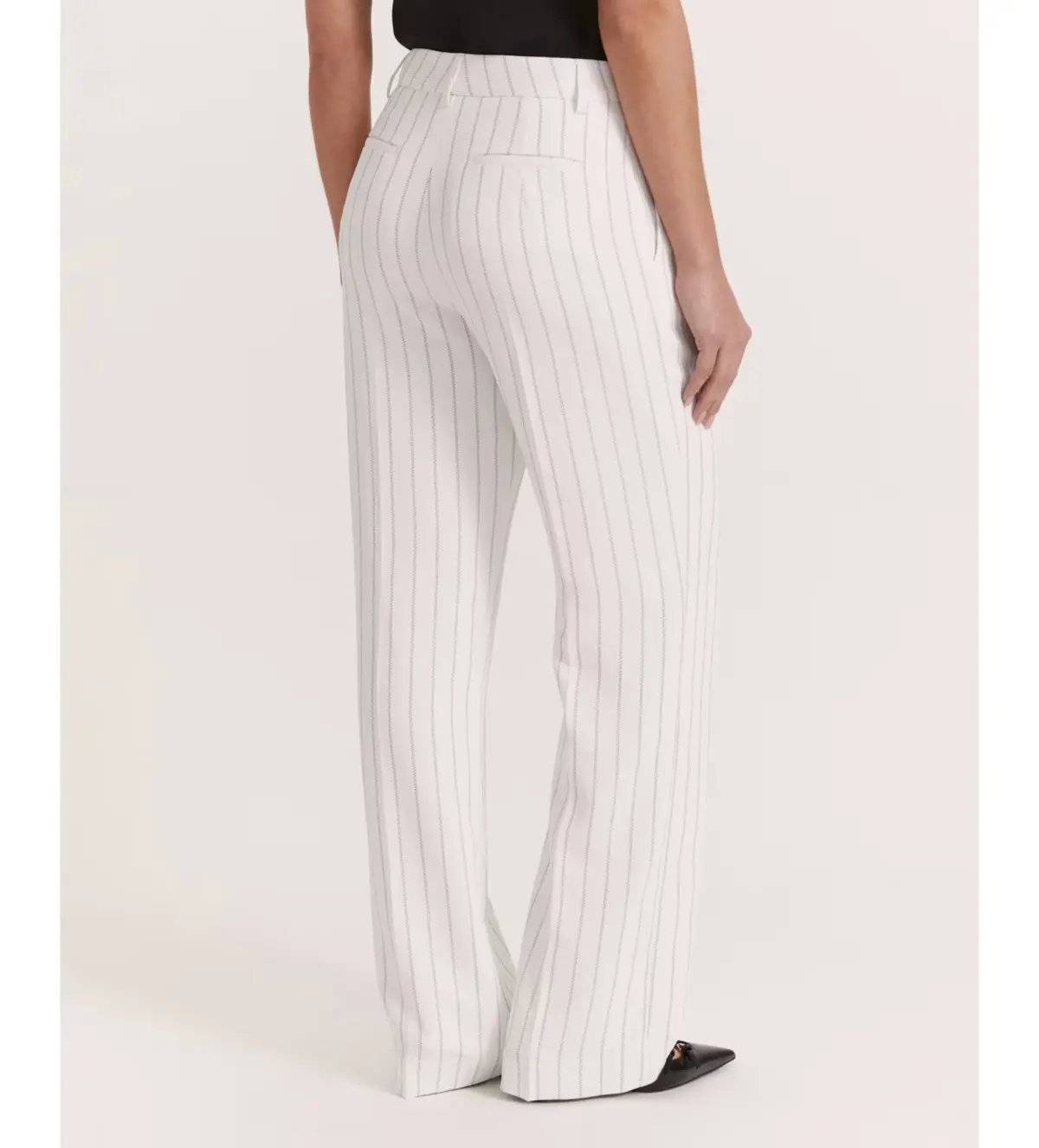 Saba Dharma Pinstripe Wide Leg Pants in White Size AU 6 photo 7