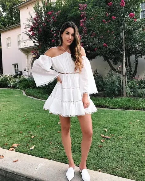 Zimmermann Jasper Dot Floating Cold Shoulder Mini Dress White Size 6 photo 4