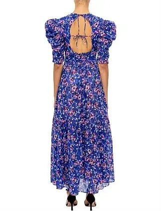 Isabel Marant Etoile Electric Dress Floral Print Blue Size 10 photo 2