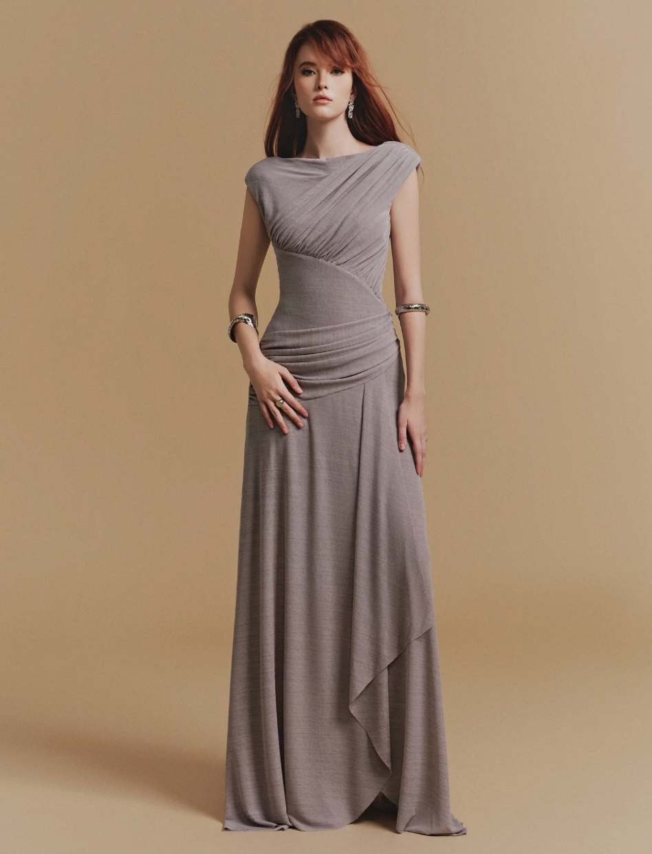 OPHELIA SLEEVELESS MAXI DRESS GREY BY CICI GREY photo 4