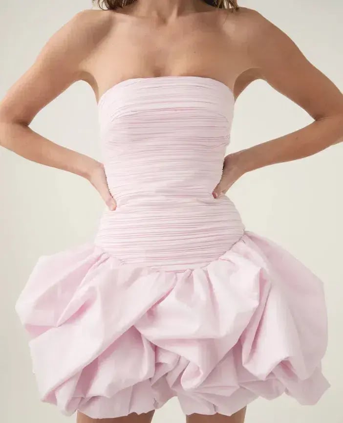 Aje Violette Bubble Hem Mini Dress in Blush Size 6 photo 5