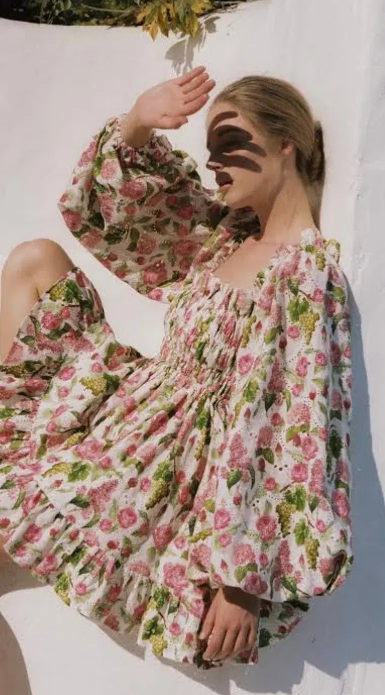 Palm Noosa Milky Way MIni Dress in Pink Blooms Size 12 photo 3