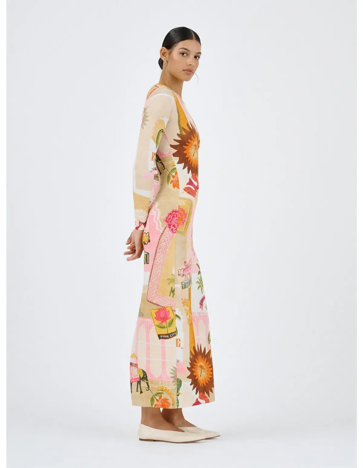 Roame Bazaar Dress Pink City Print Size 1/Au 8 photo 2