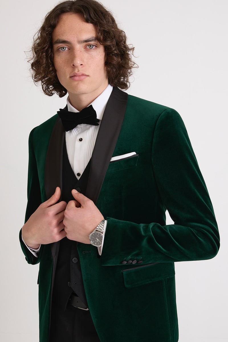 Green Velvet Tuxedo Jacket photo 2