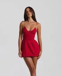 Natalie Rolt Maya Mini Size Red Dress Size 8 photo 2