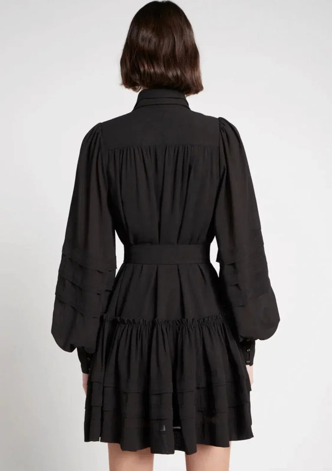 Aje Aurora Belted Mini Dress Black Size 8 photo 3