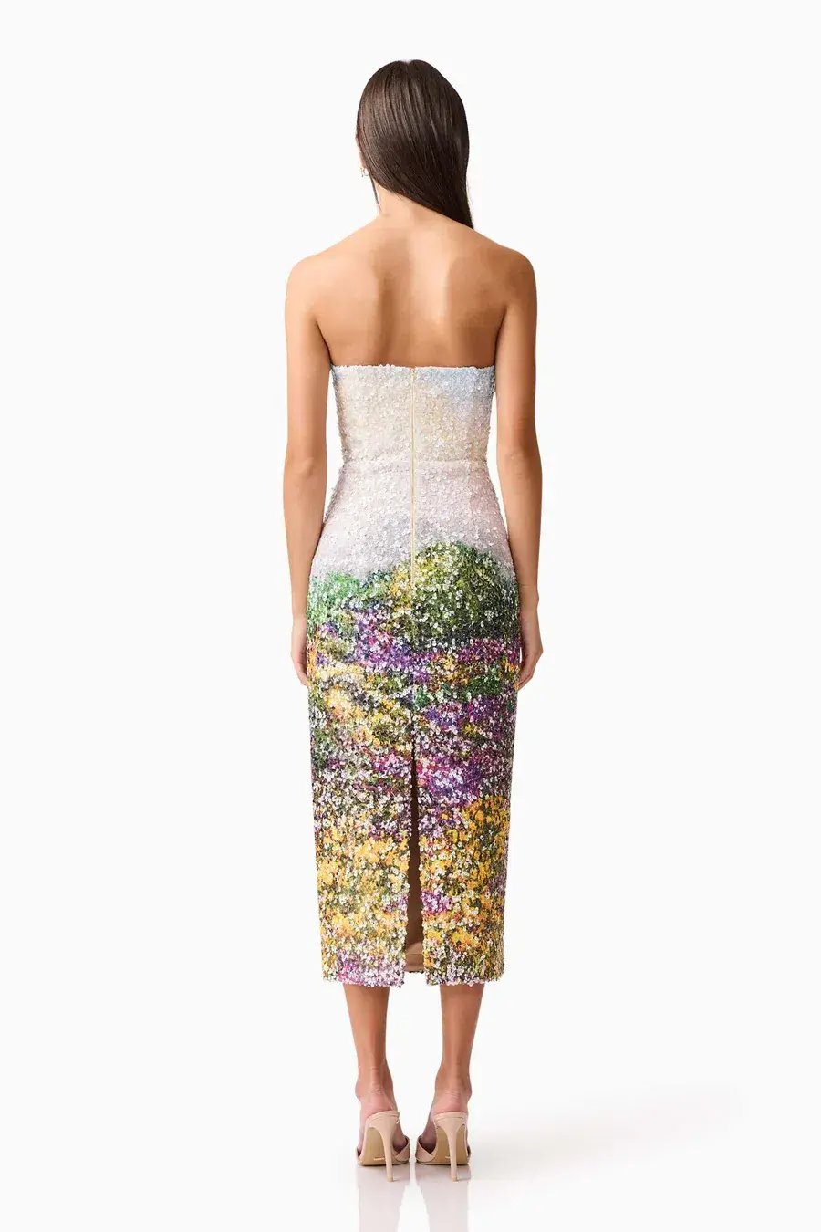 Elliatt Arden Strapless Midi Dress in Multi Ombre Size L photo 3