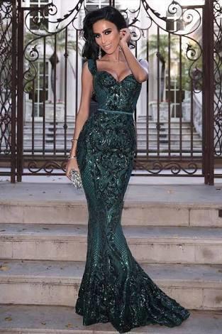Elle Zeitoune HARRIS EMERALD GREEN GOWN photo 2