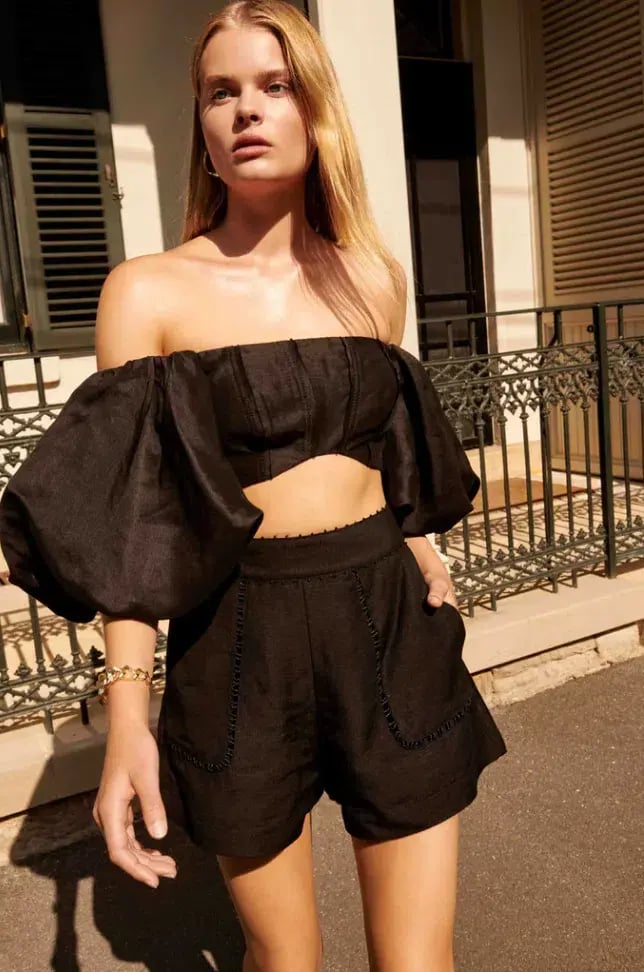 Aje Eugenie Top and Lucie Short Set Black Size 8 photo 2