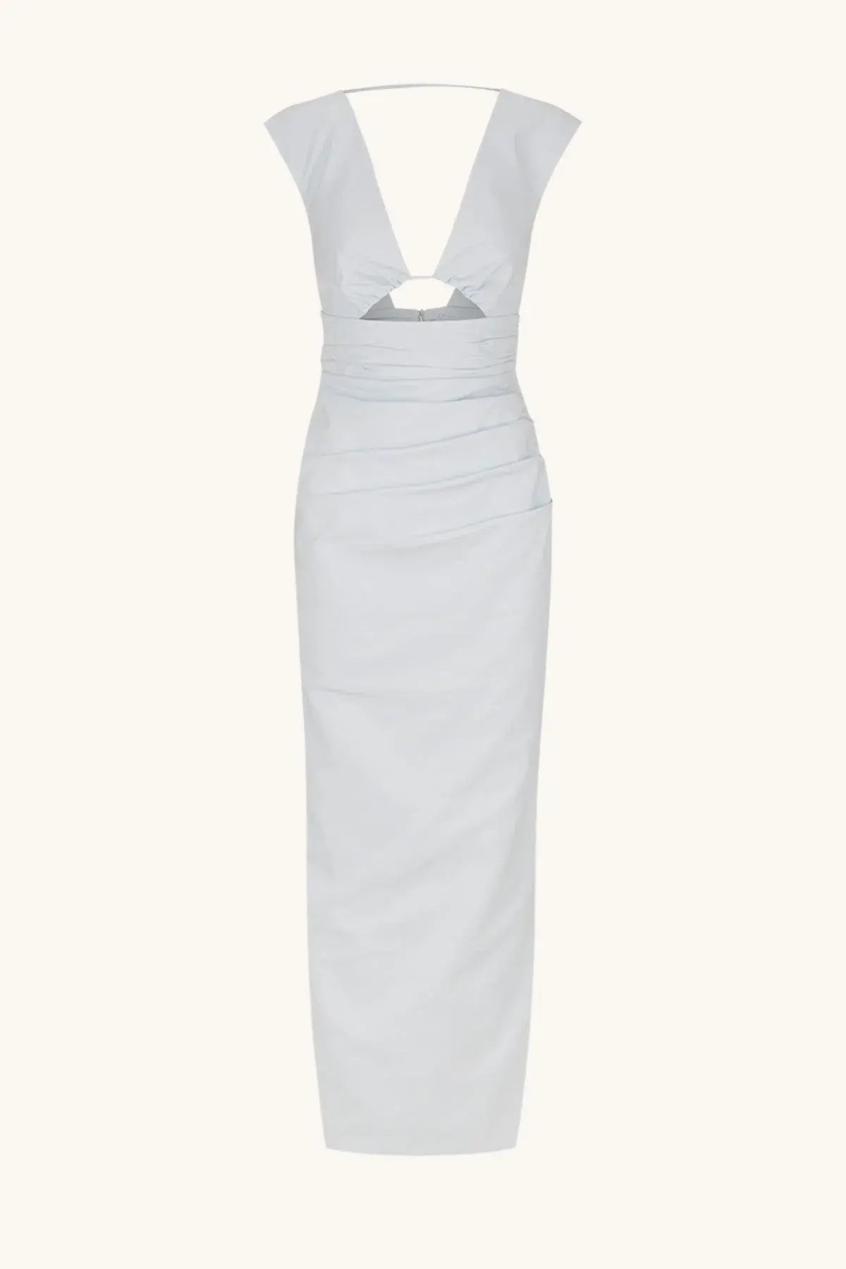 Shona Joy Lani Plunged Cut Out Maxi Dress Sky Ice Blue Size 12 photo 6