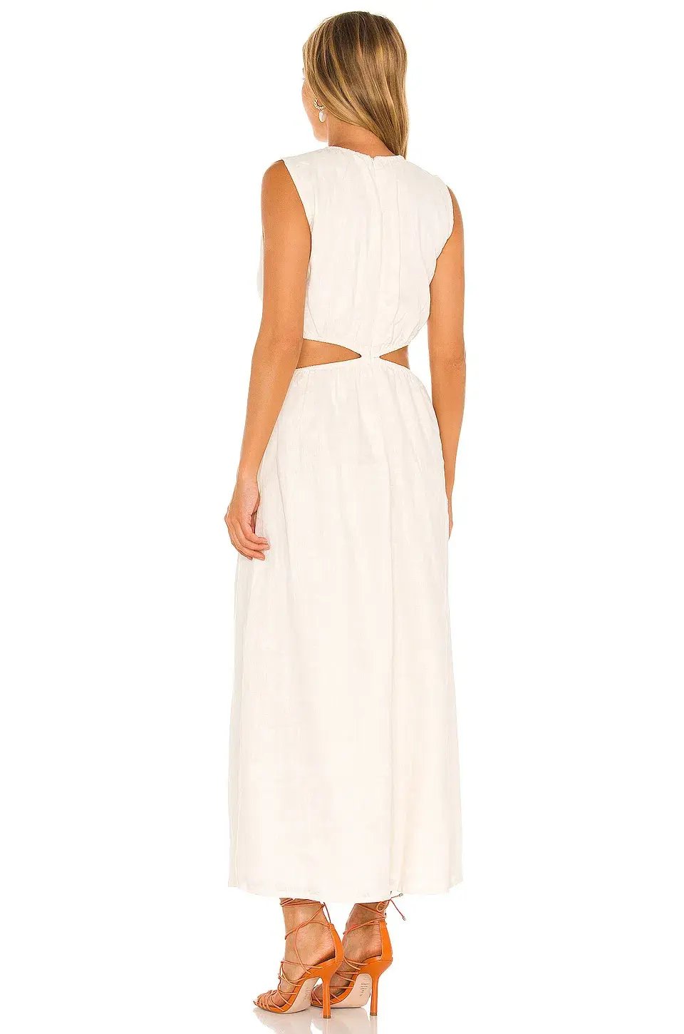Faithful the brand Las Flores Maxi Dress in Plain Shell White Size 6 photo 3