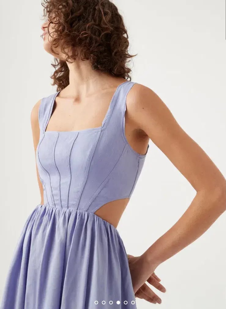 Aje Virginie Cut Out Midi Dress Purple Size 12 / L photo 4