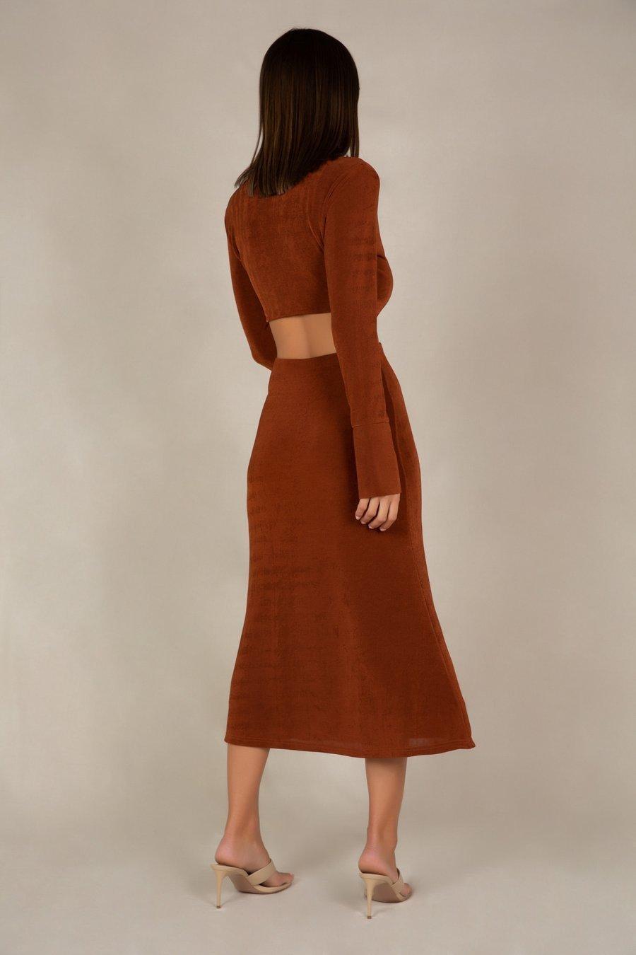 MISHA Salona Midi Dress Brown Size 12 photo 3