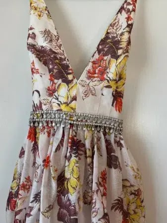 Zimmermann Matchmaker Tulip Linen Silk Blend Floral Midi Dress Size 1 photo 3