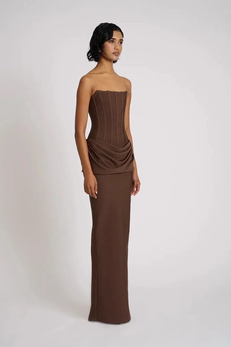 Eliya The Label Hilda Gown Brown Size 12 photo 3