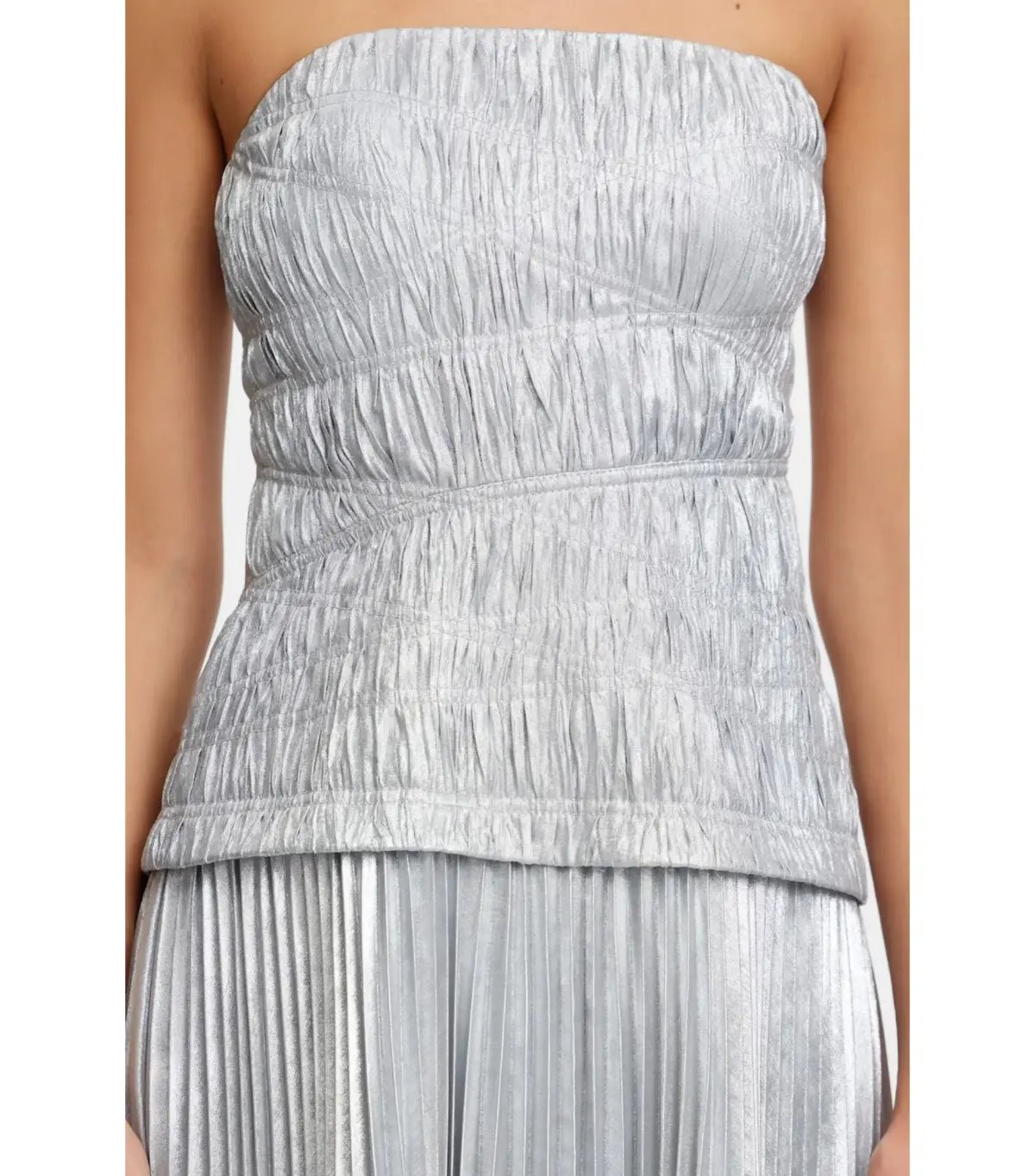 Acler Rockland Midi Dress in Dove Metallic Size AU 6 photo 4