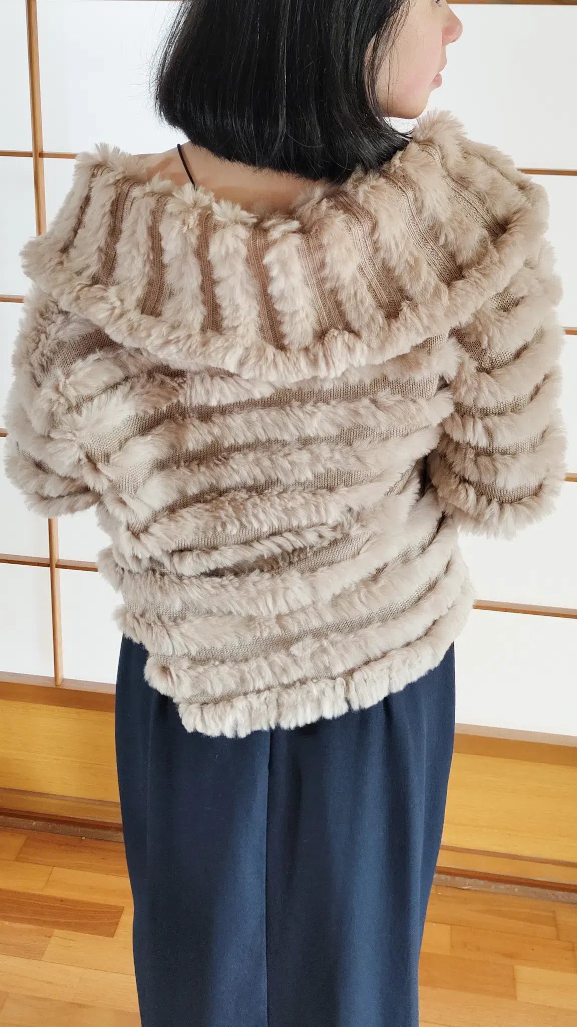 Natasha Rabbit Fur Jacket Cream Size XS / AU 8 photo 2