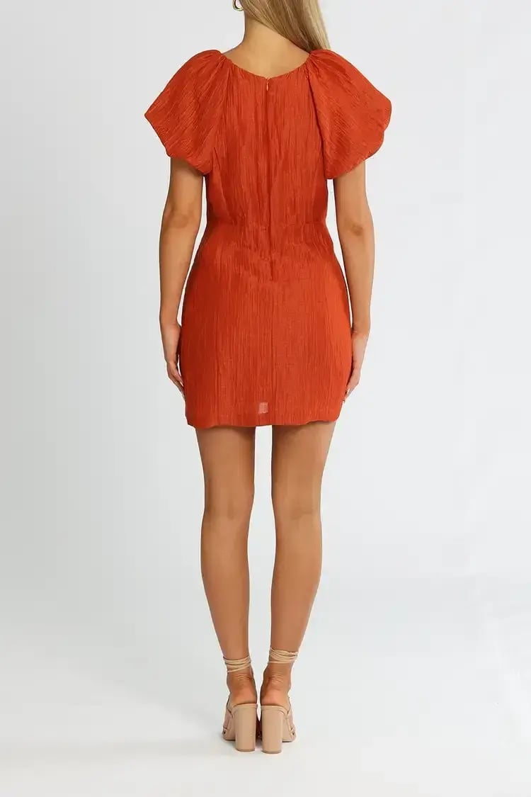 Ginia Carmen Short Dress in Picante Size 10 photo 3