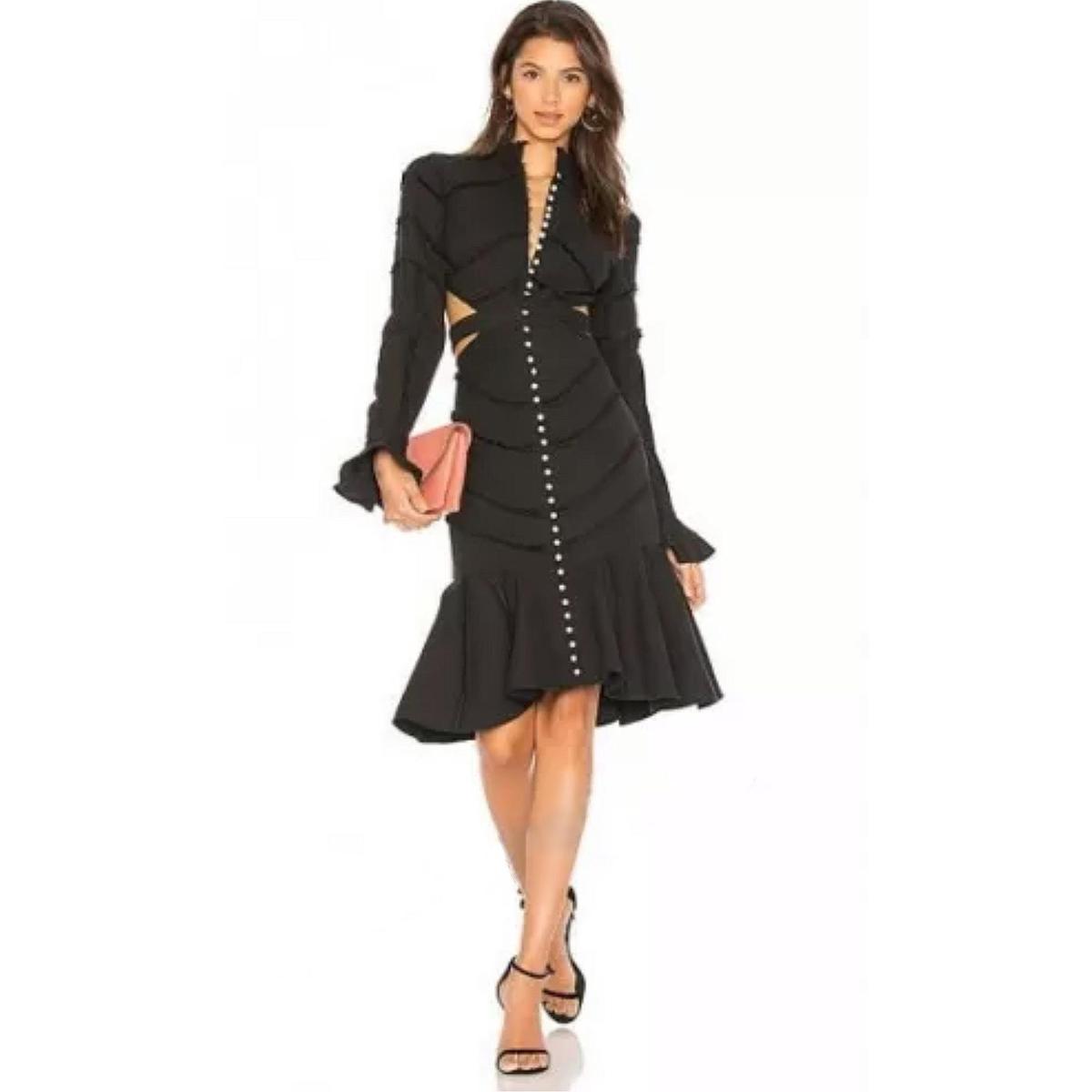 Aje Lady Adella Open Back Dress Black - Size 10 photo 3